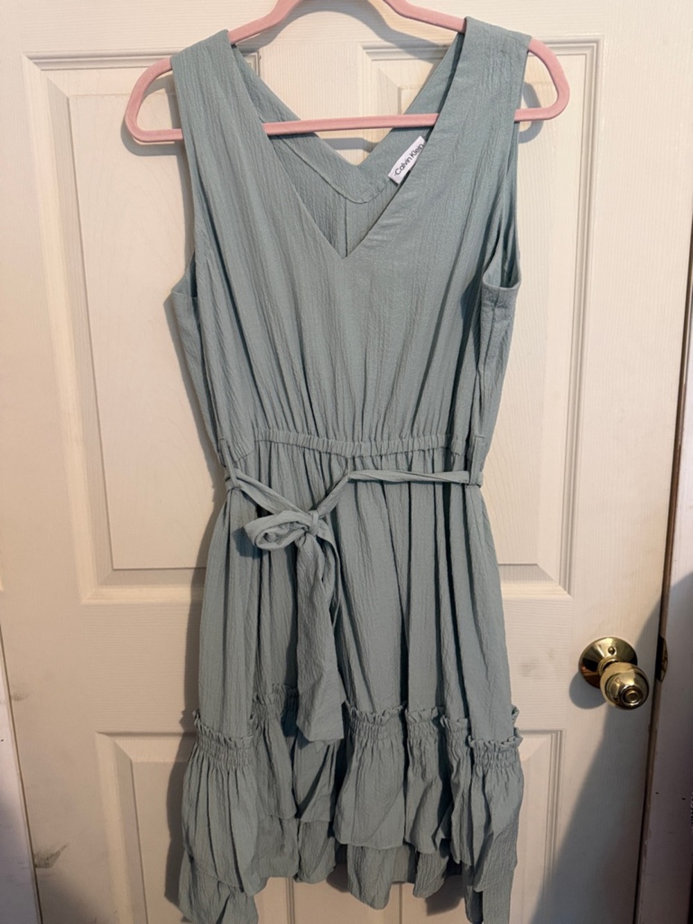 Calvin Klein Light Sage Green Sleeveless Dress